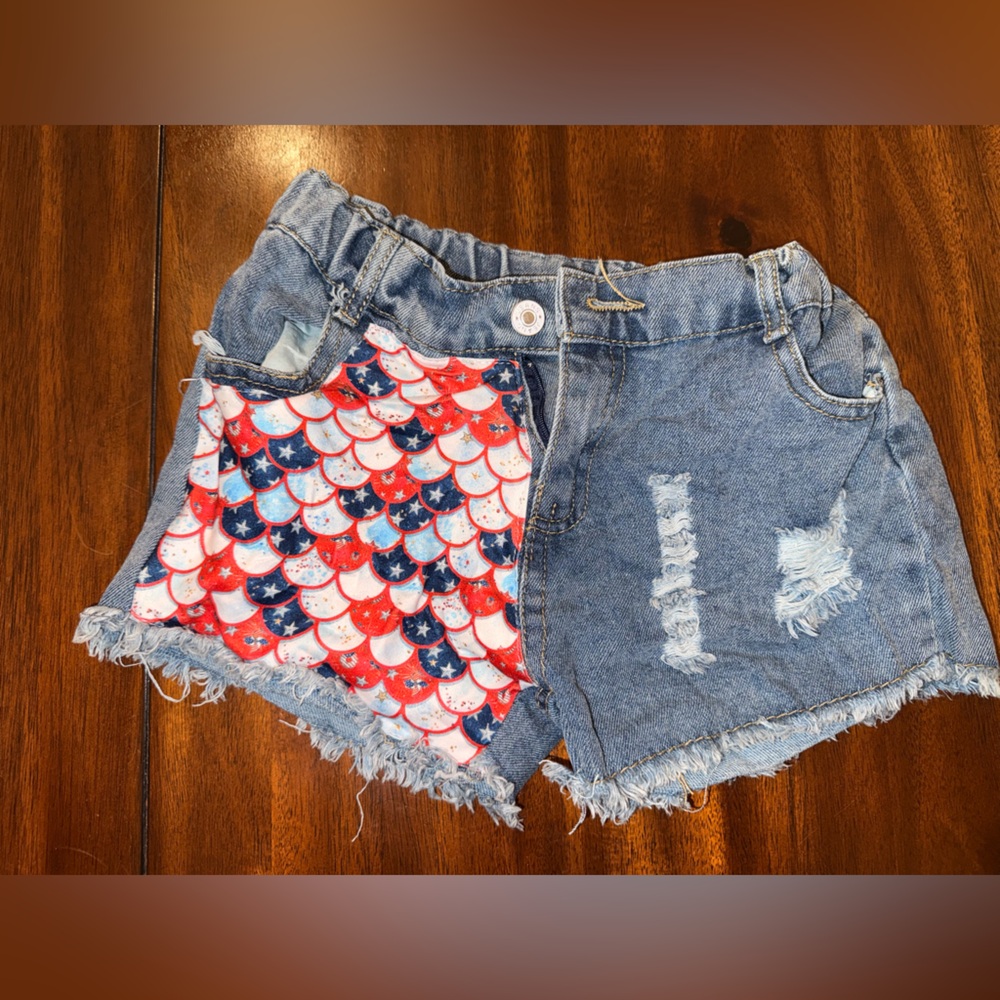 Denim and Patterned Shorts